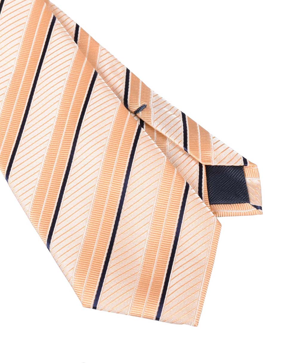 Corbata regular de seda estampado a rayas para hombre 2