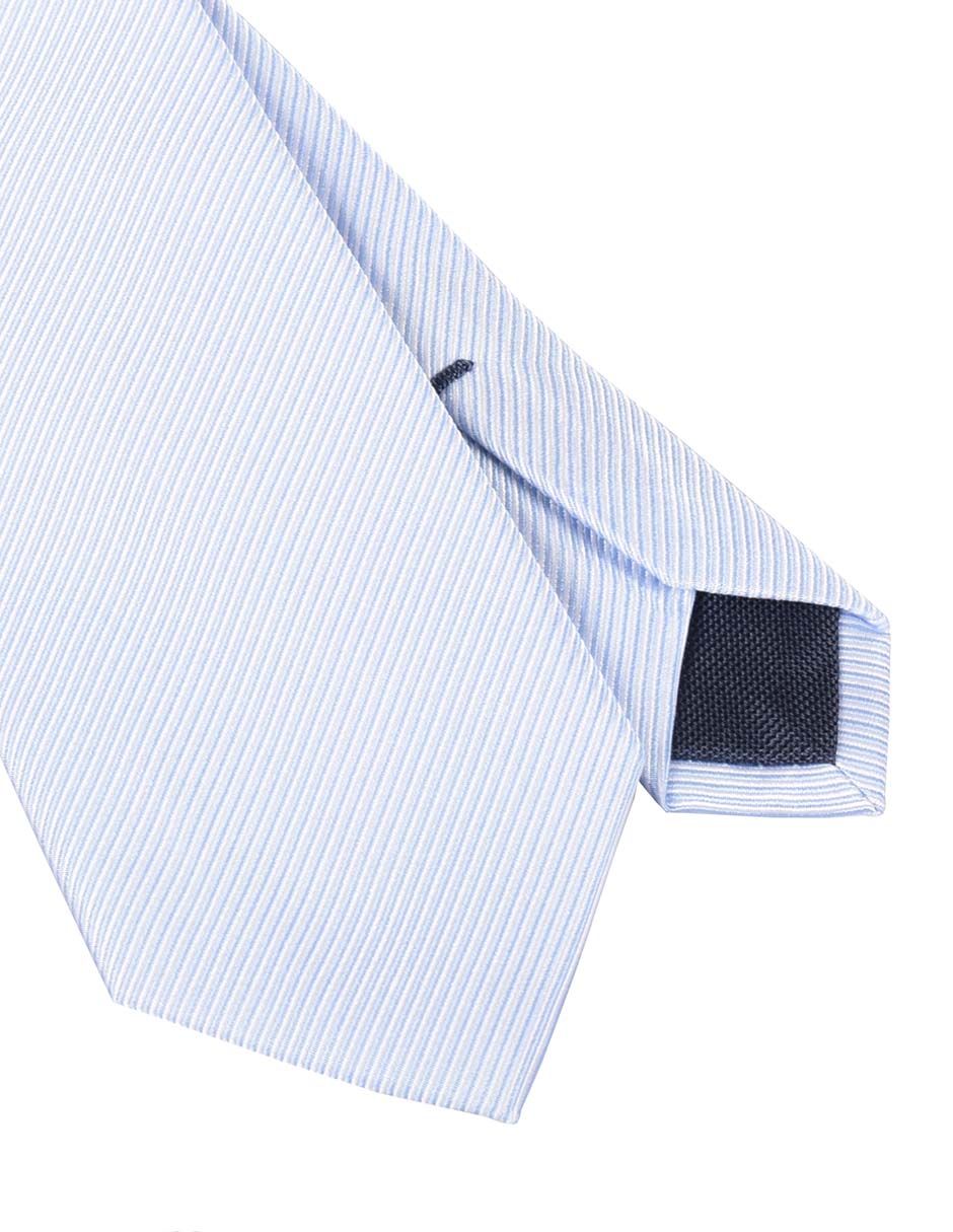 Corbata regular de seda estampado a rayas para hombre 2