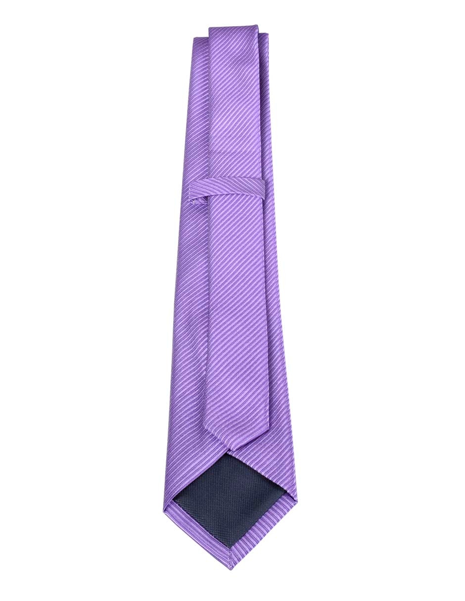 Corbata regular de seda estampado a rayas para hombre 3