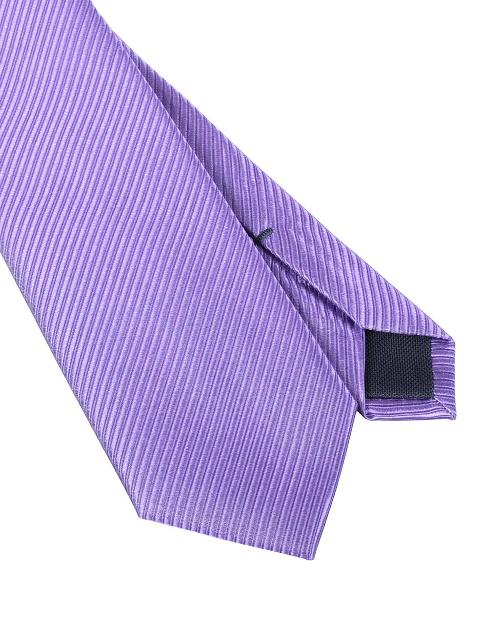 Corbata regular de seda estampado a rayas para hombre 2