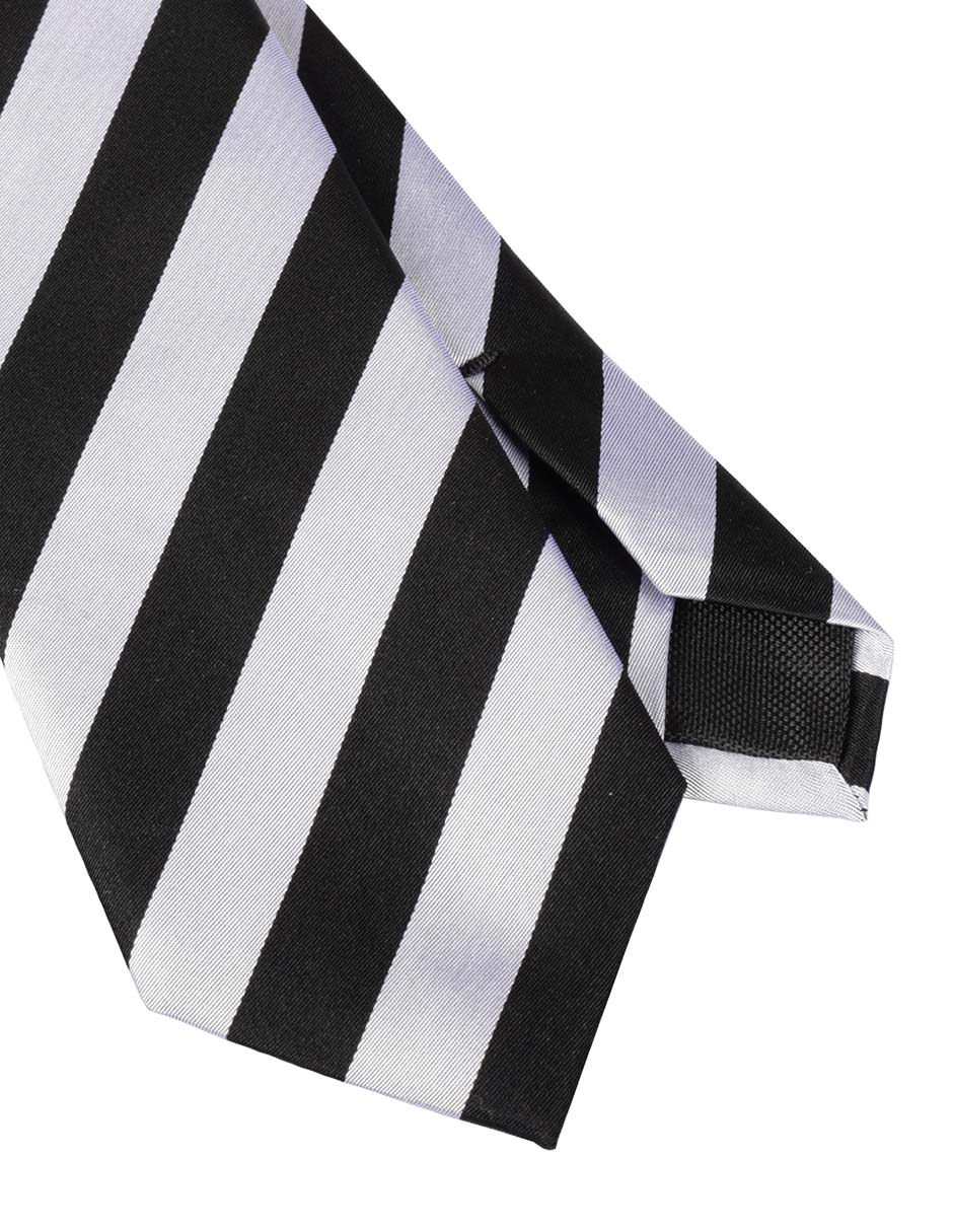 Corbata regular de seda estampado a rayas para hombre 2