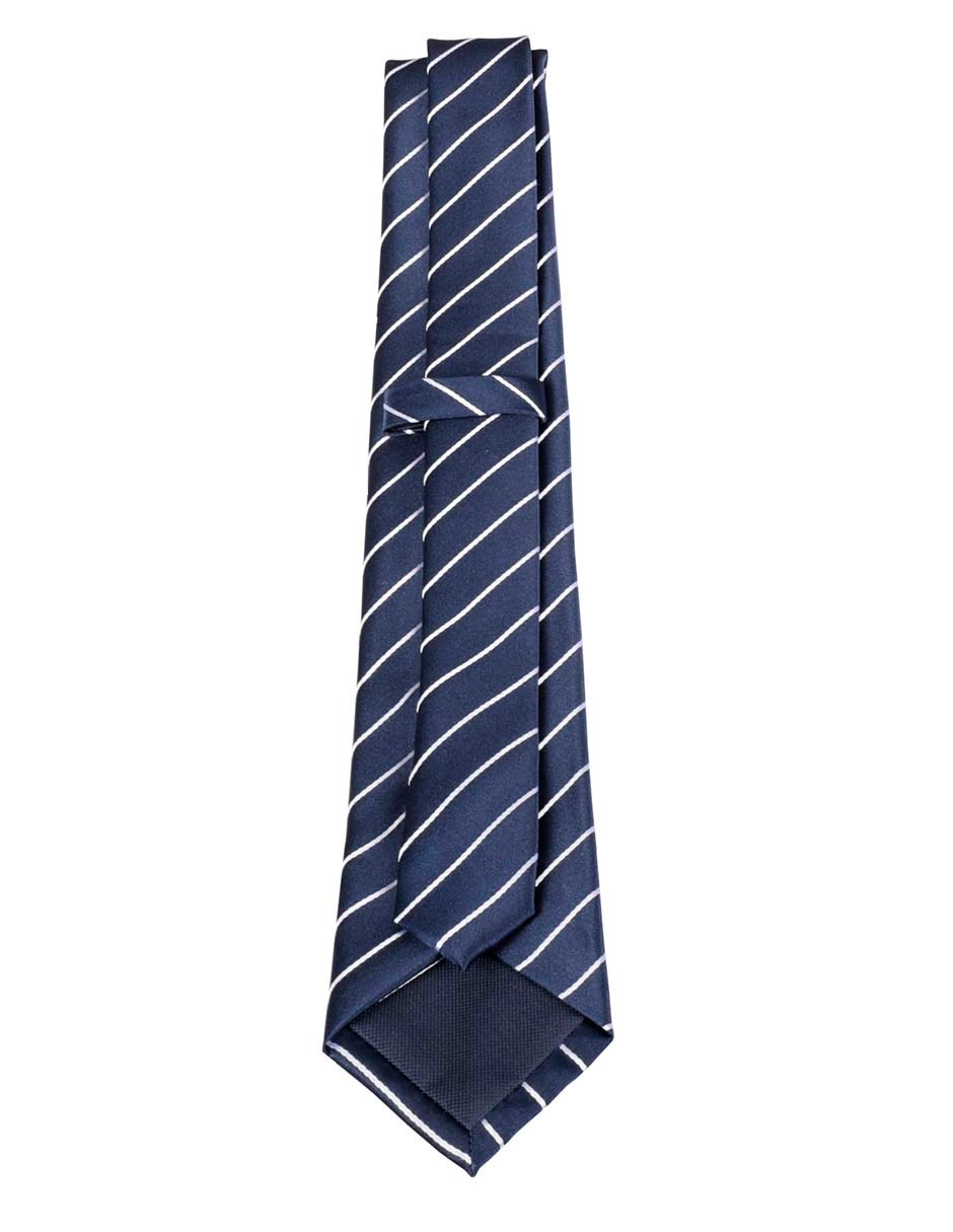 Corbata regular de seda estampado a rayas para hombre 3