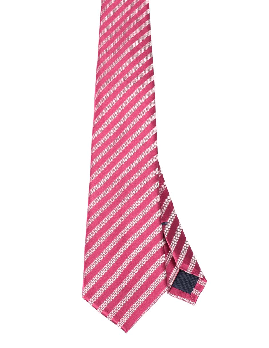 Corbata regular de seda estampado a rayas para hombre