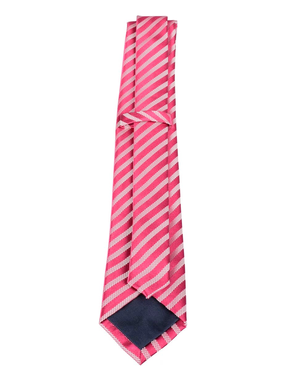 Corbata regular de seda estampado a rayas para hombre 3