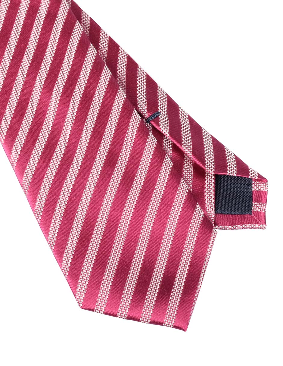 Corbata regular de seda estampado a rayas para hombre 2