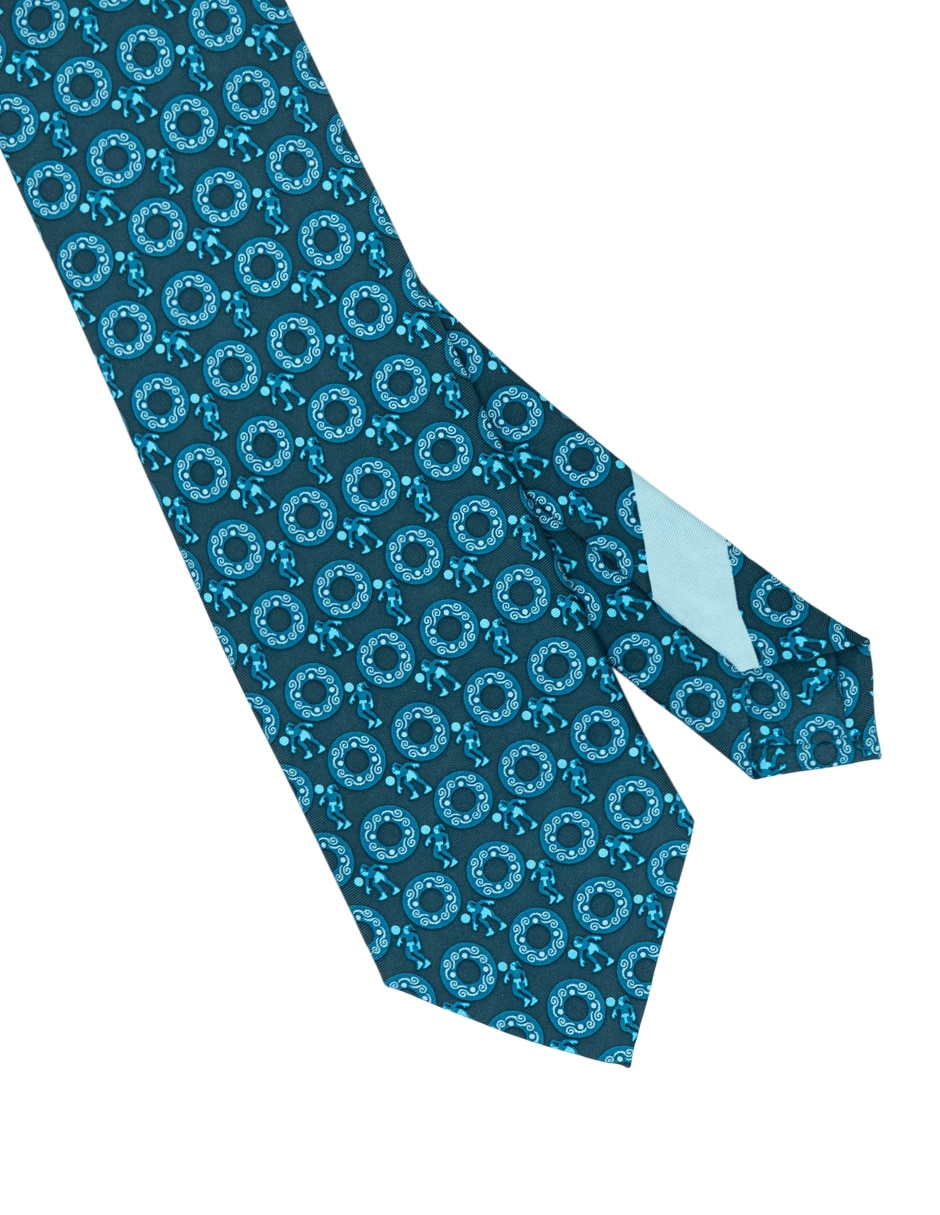 Corbata regular de seda estampado para hombre 4