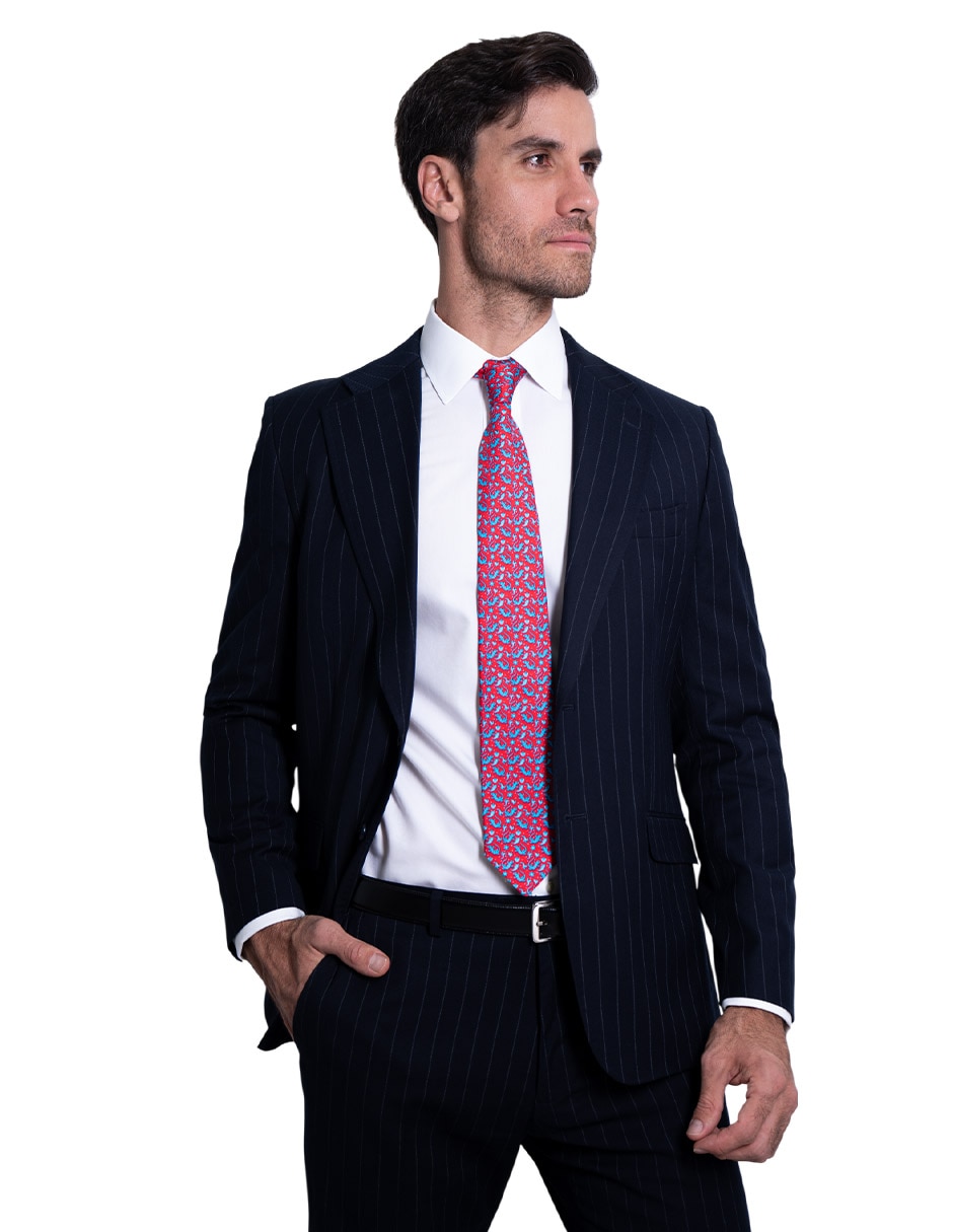 Corbata regular de seda estampado para hombre 3