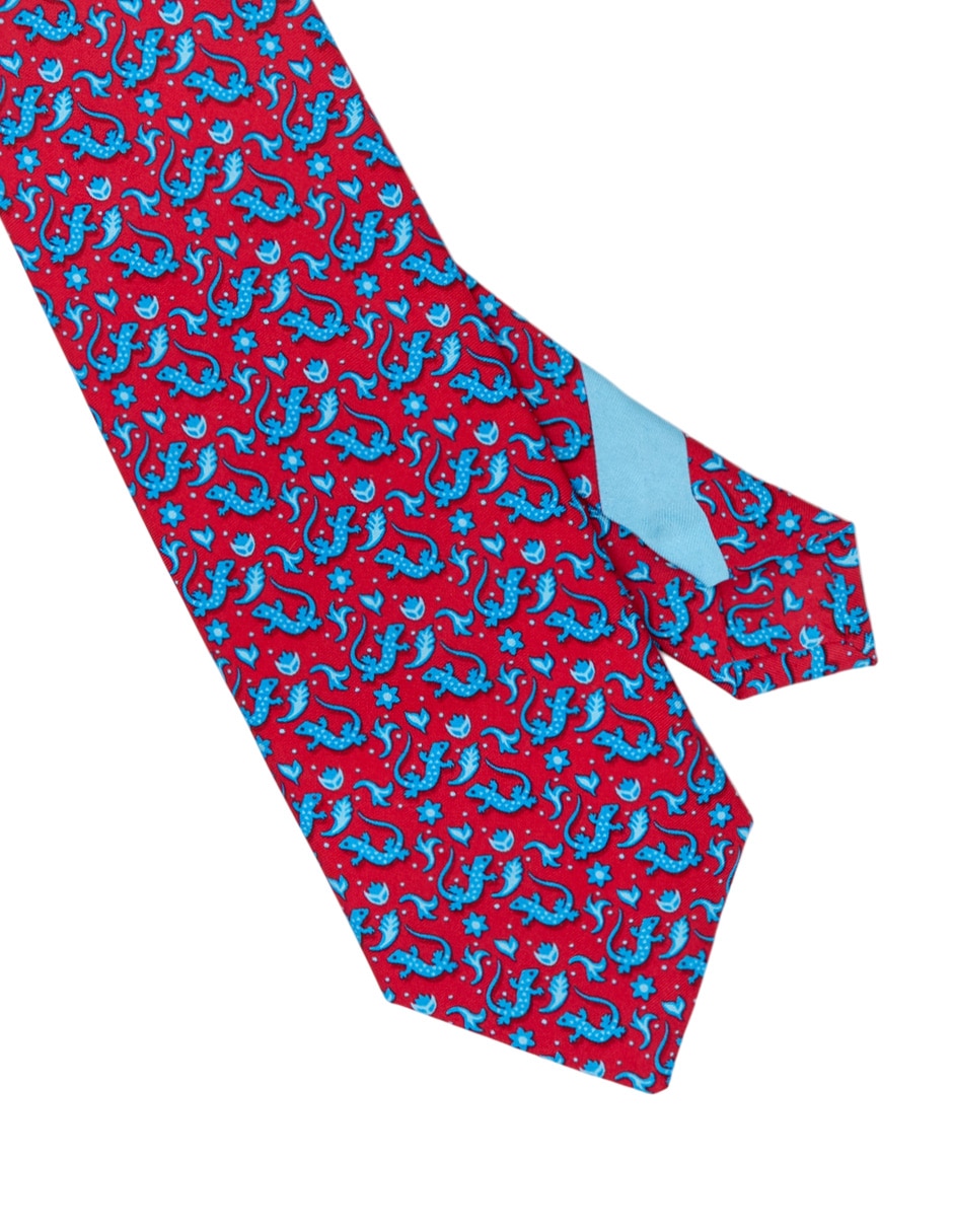 Corbata regular de seda estampado para hombre 2
