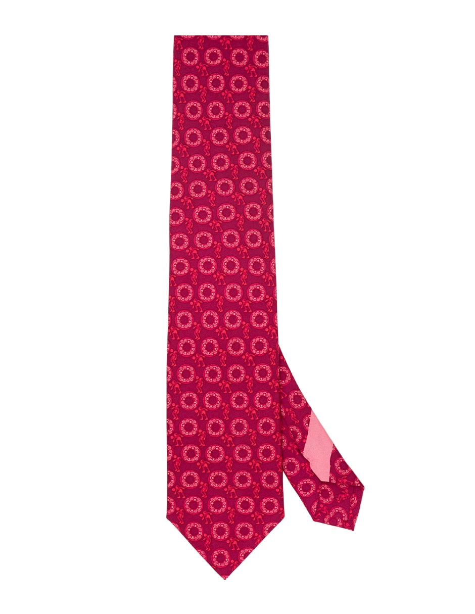 Corbata regular de seda estampado para hombre