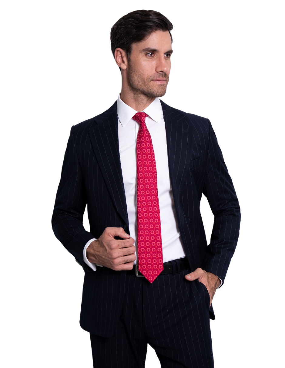 Corbata regular de seda estampado para hombre 2