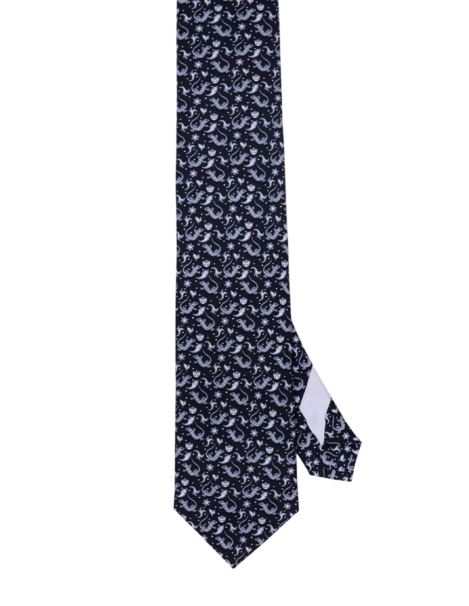 Corbata regular de seda estampado para hombre
