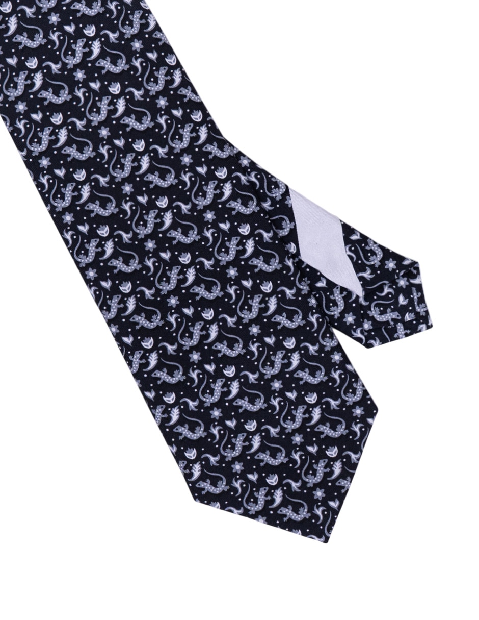 Corbata regular de seda estampado para hombre 2