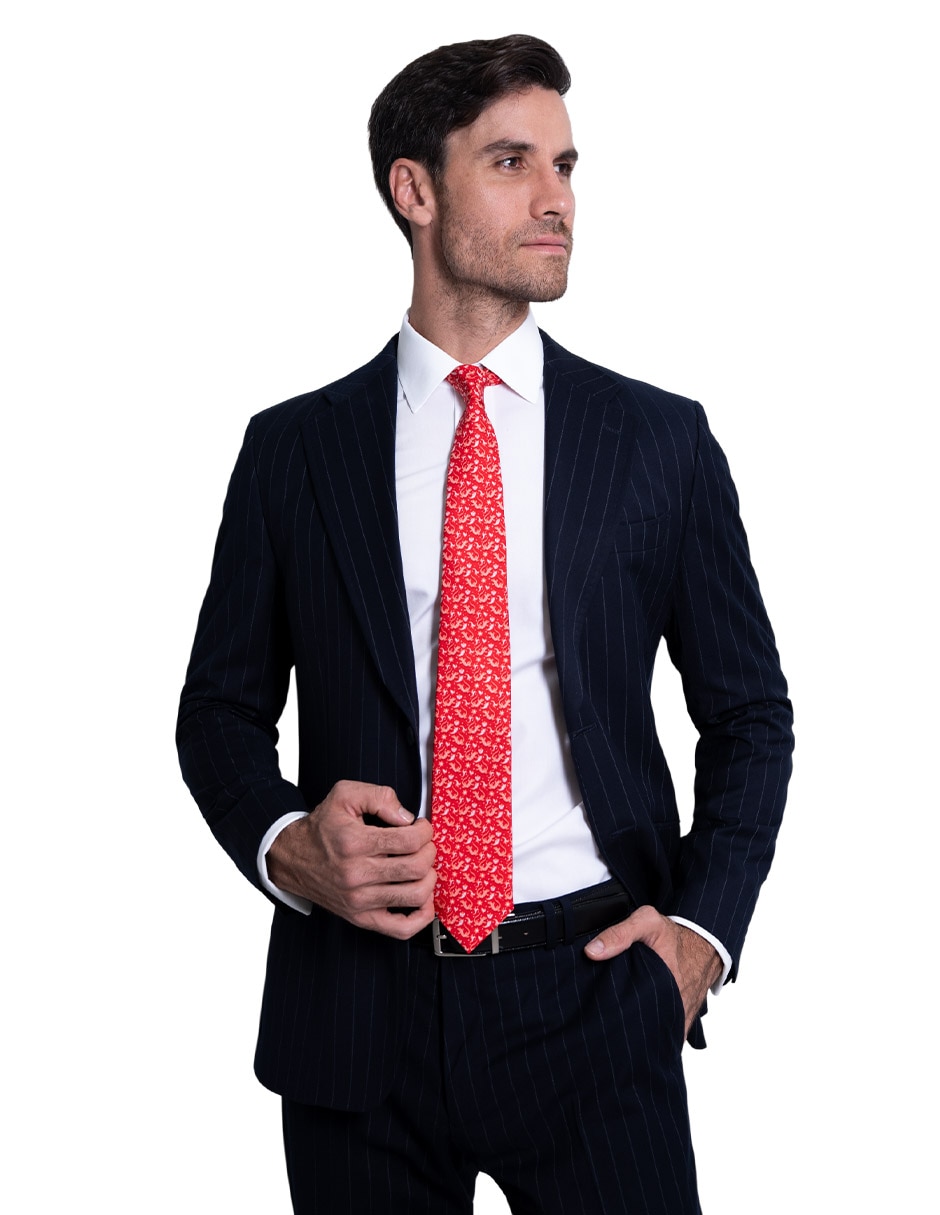 Corbata regular de seda estampado para hombre 2
