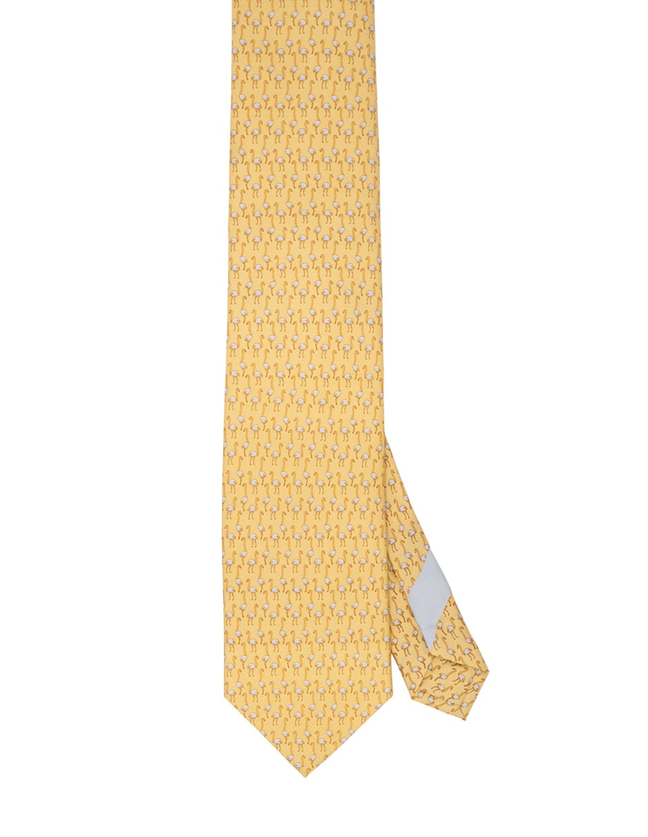 Corbata regular de seda estampado para hombre