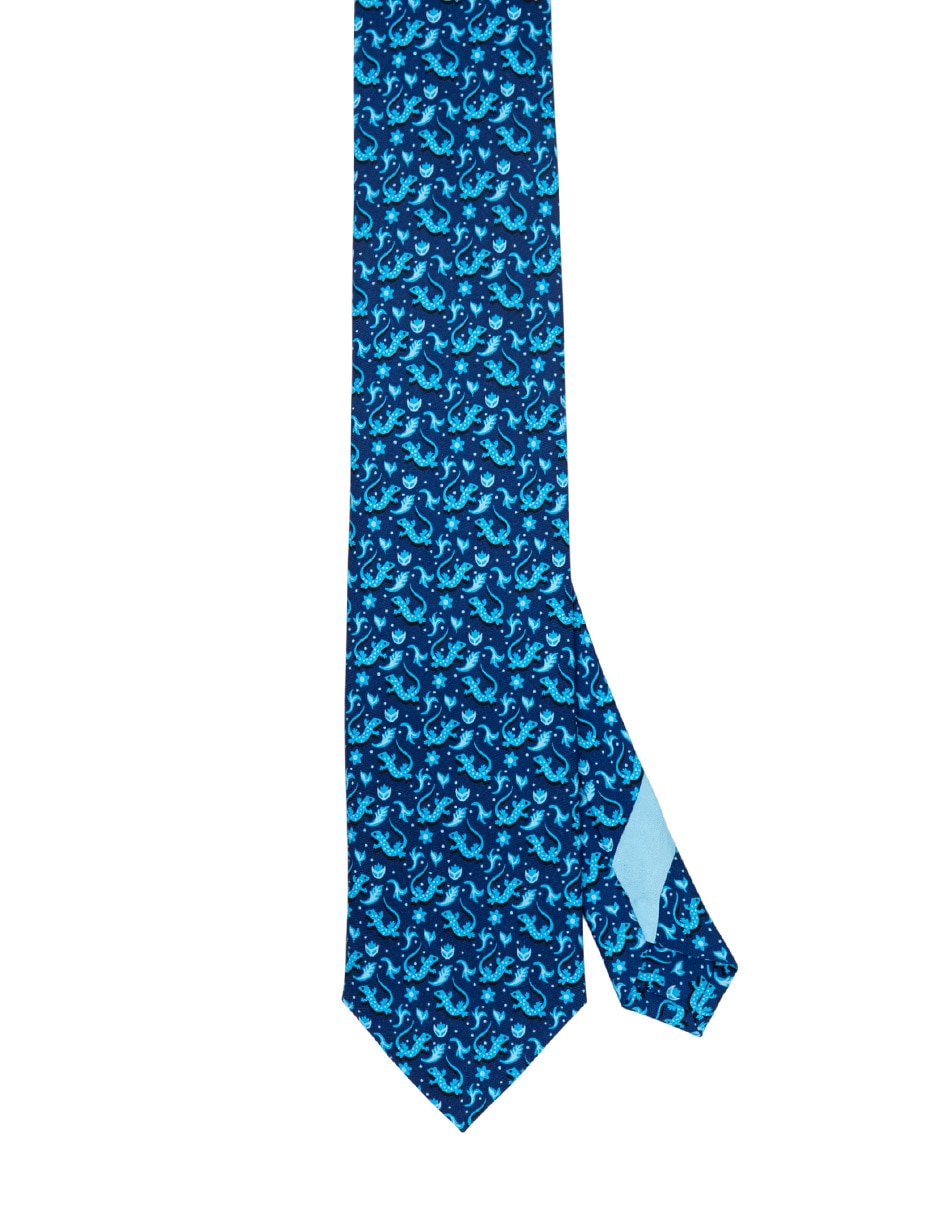 Corbata regular de seda estampado para hombre