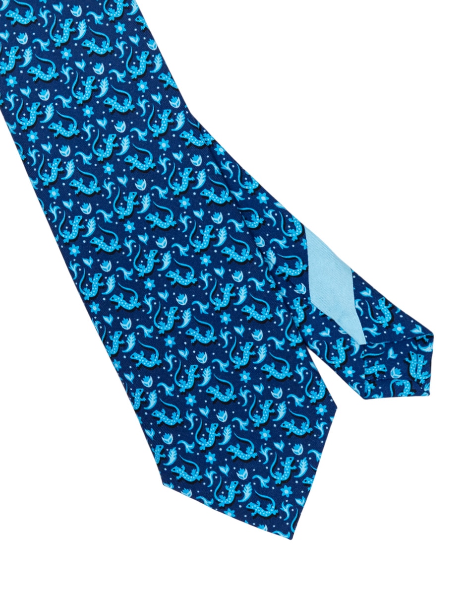 Corbata regular de seda estampado para hombre 4
