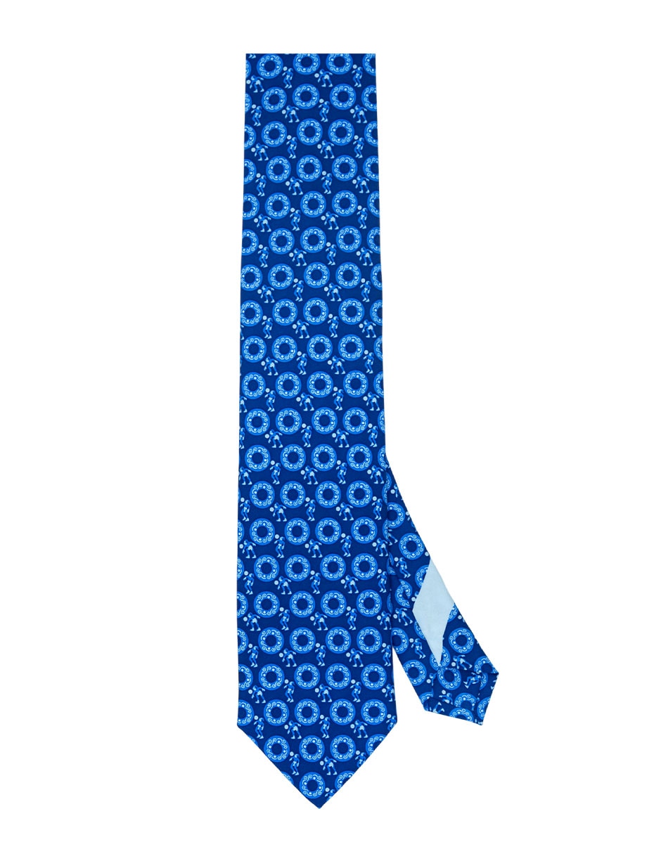 Corbata regular de seda estampado para hombre