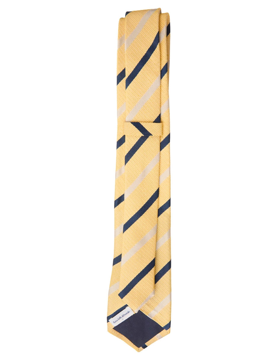 Corbata scappino de seda estampado a rayas para hombre