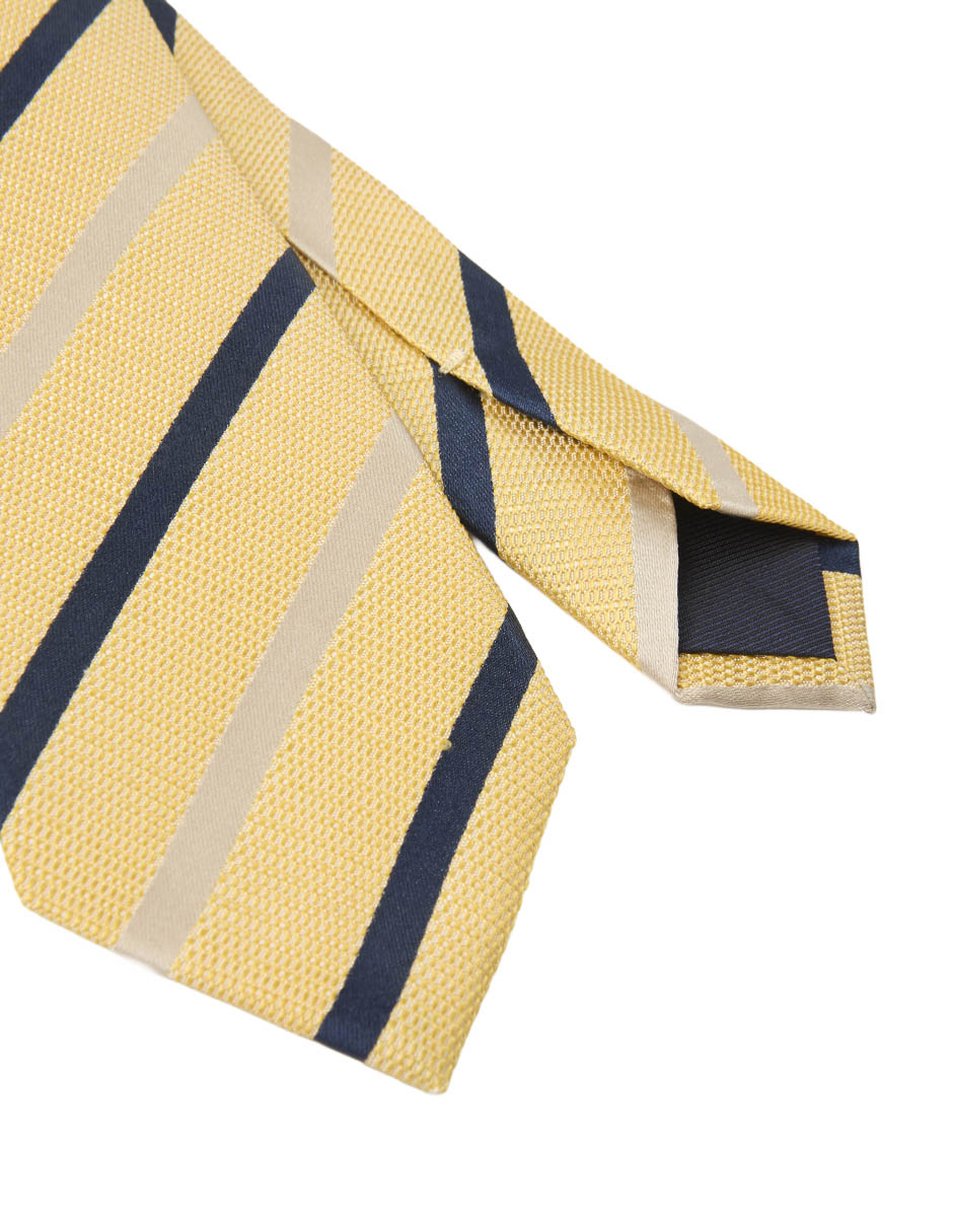 Corbata scappino de seda estampado a rayas para hombre