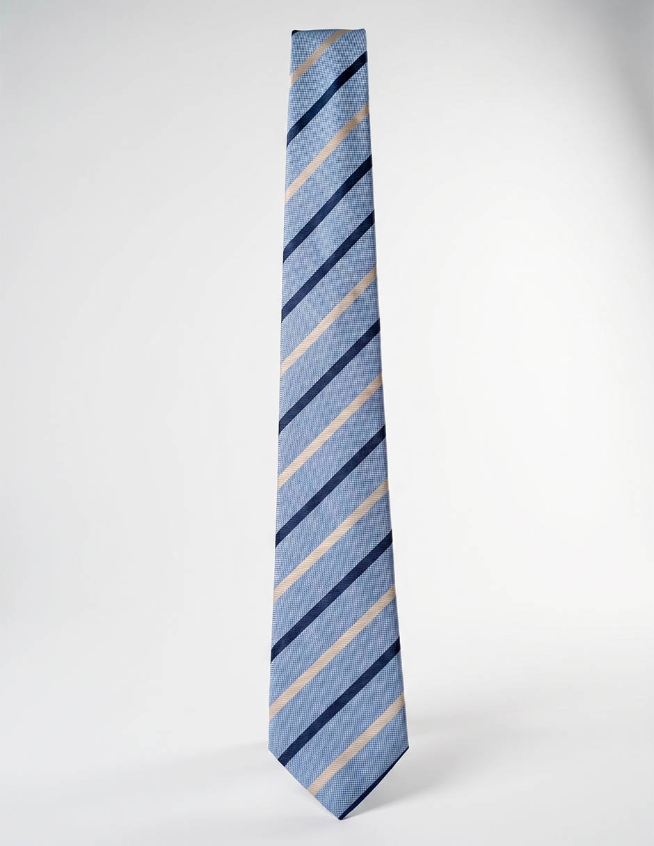 Corbata de seda estampado a rayas para hombre 1