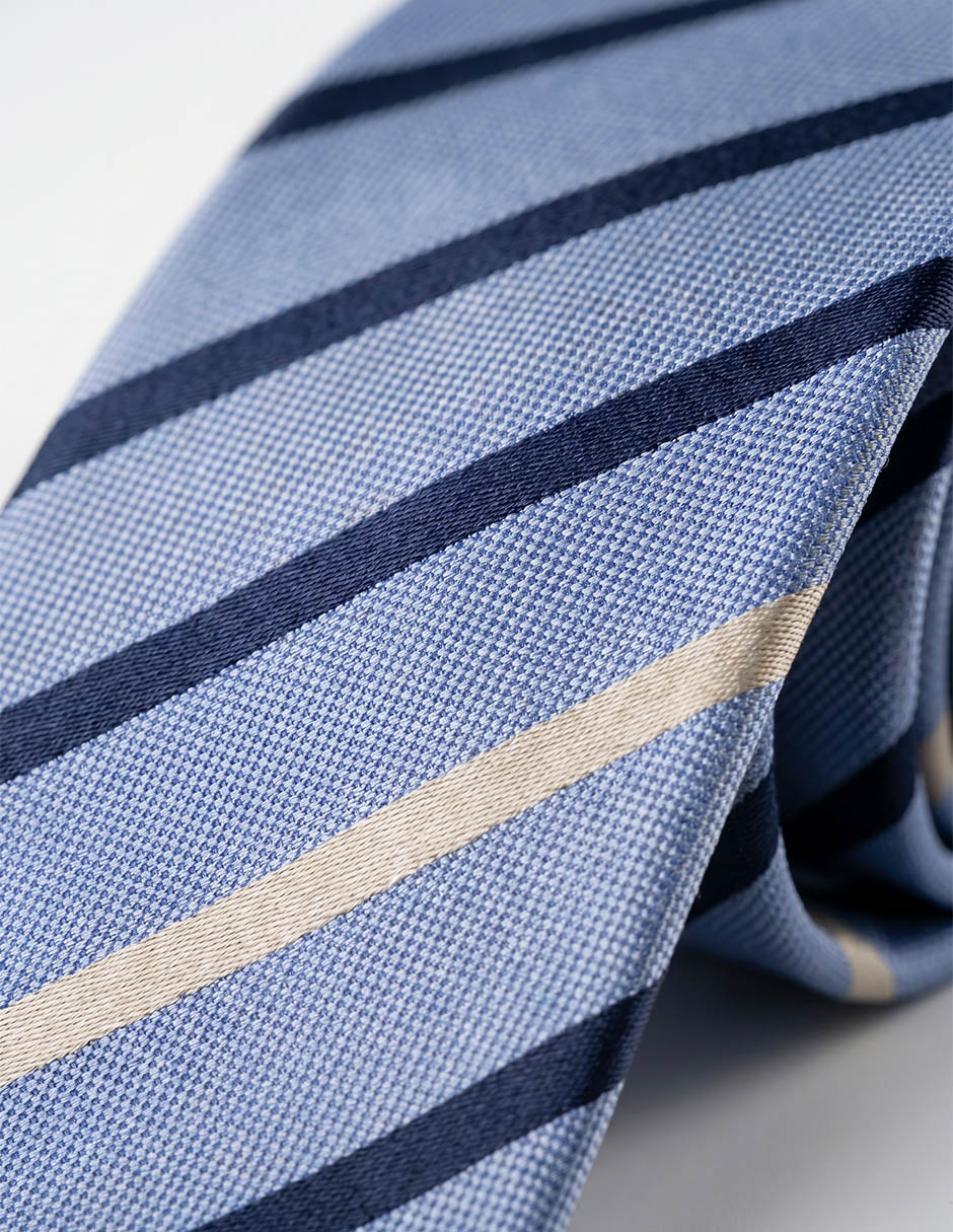Corbata de seda estampado a rayas para hombre 3