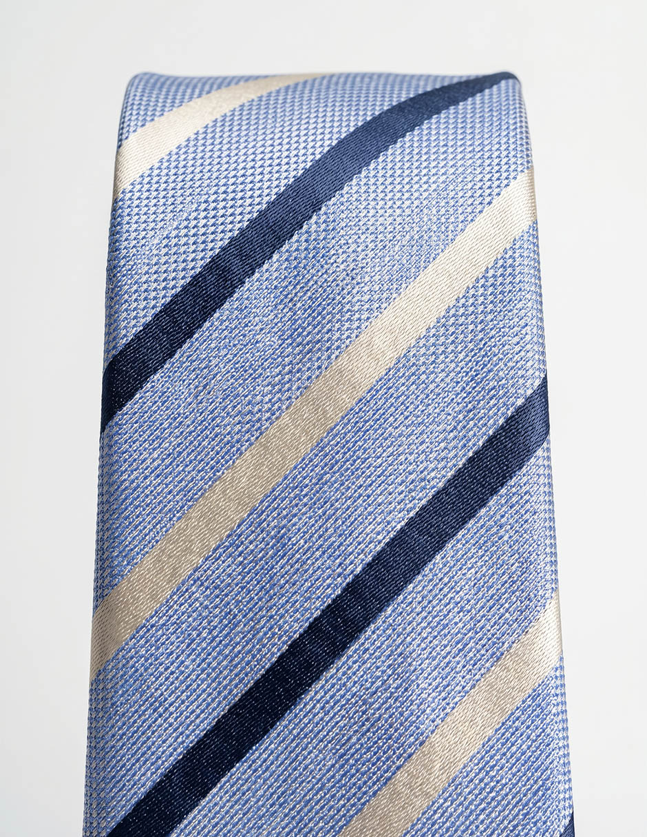 Corbata de seda estampado a rayas para hombre 4