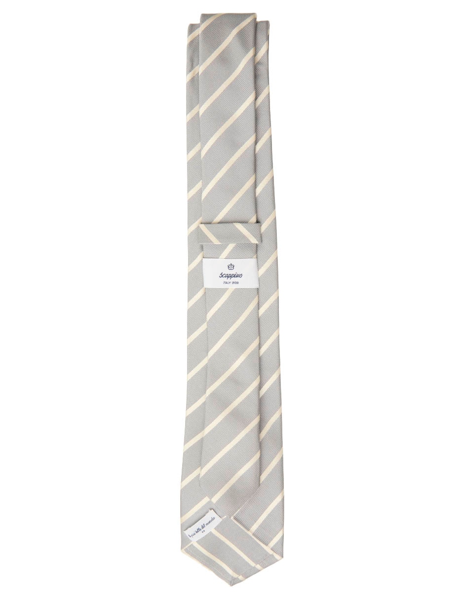 Corbata regular de seda estampado a rayas para hombre 3