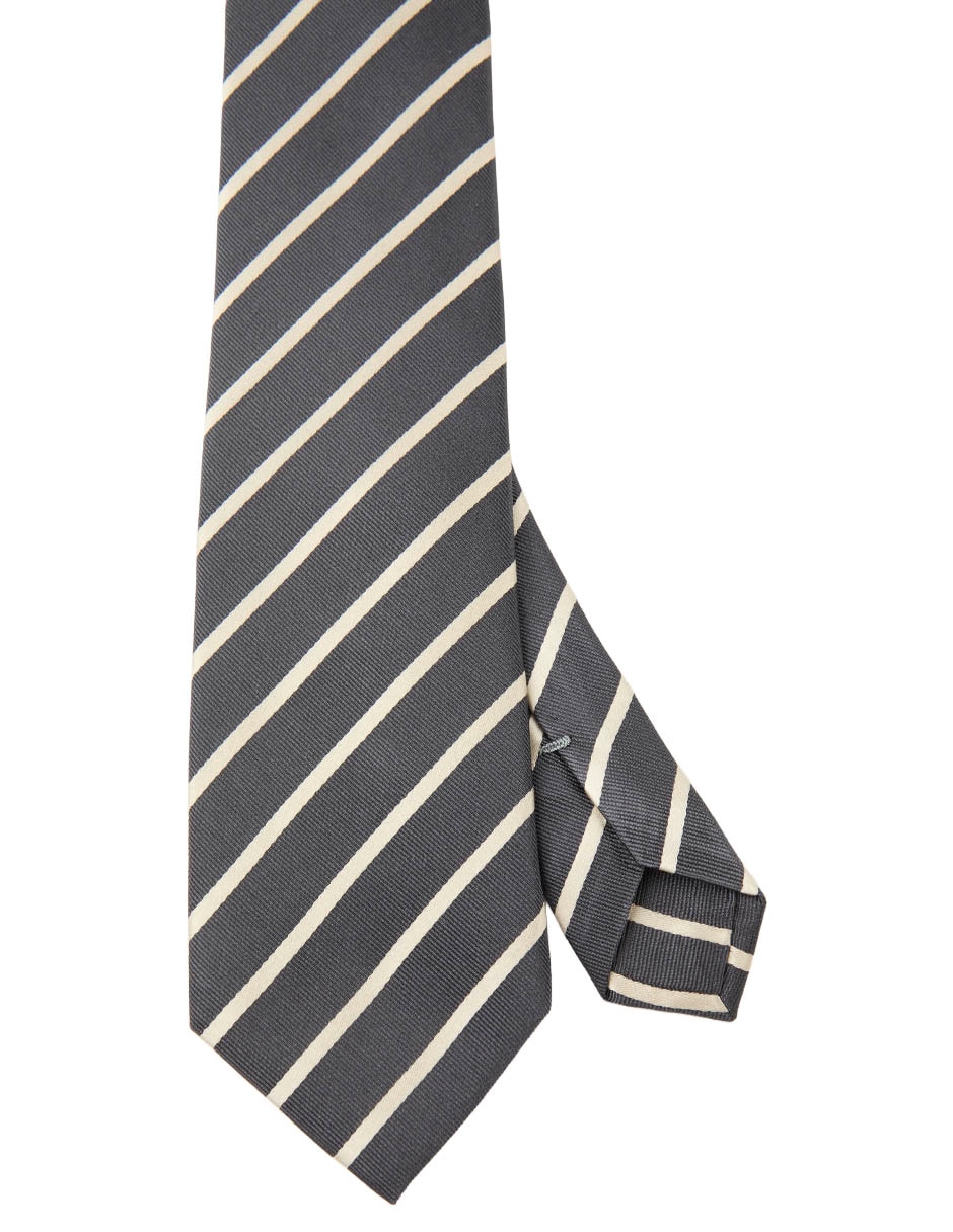 Corbata de seda estampado a rayas para hombre 1