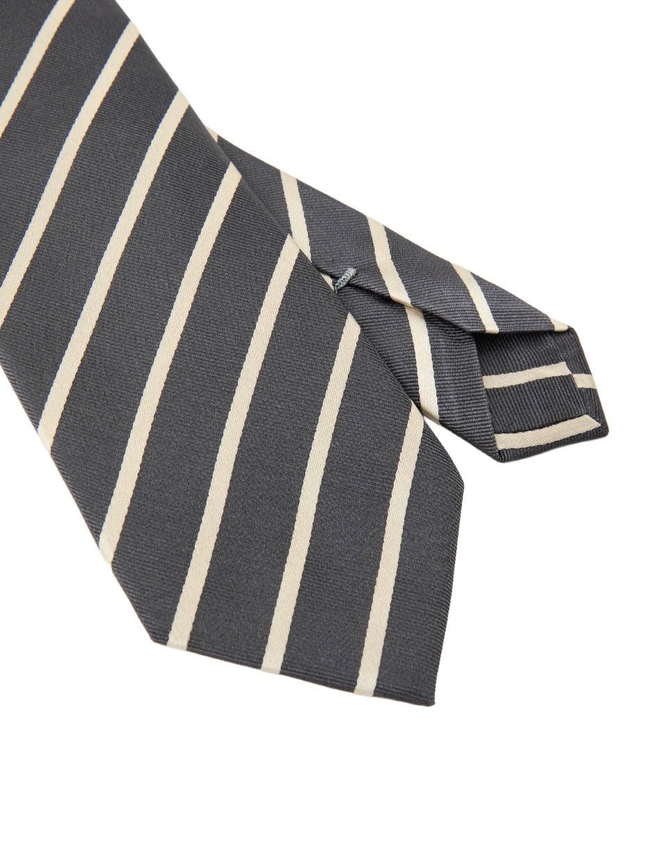 Corbata de seda estampado a rayas para hombre 3