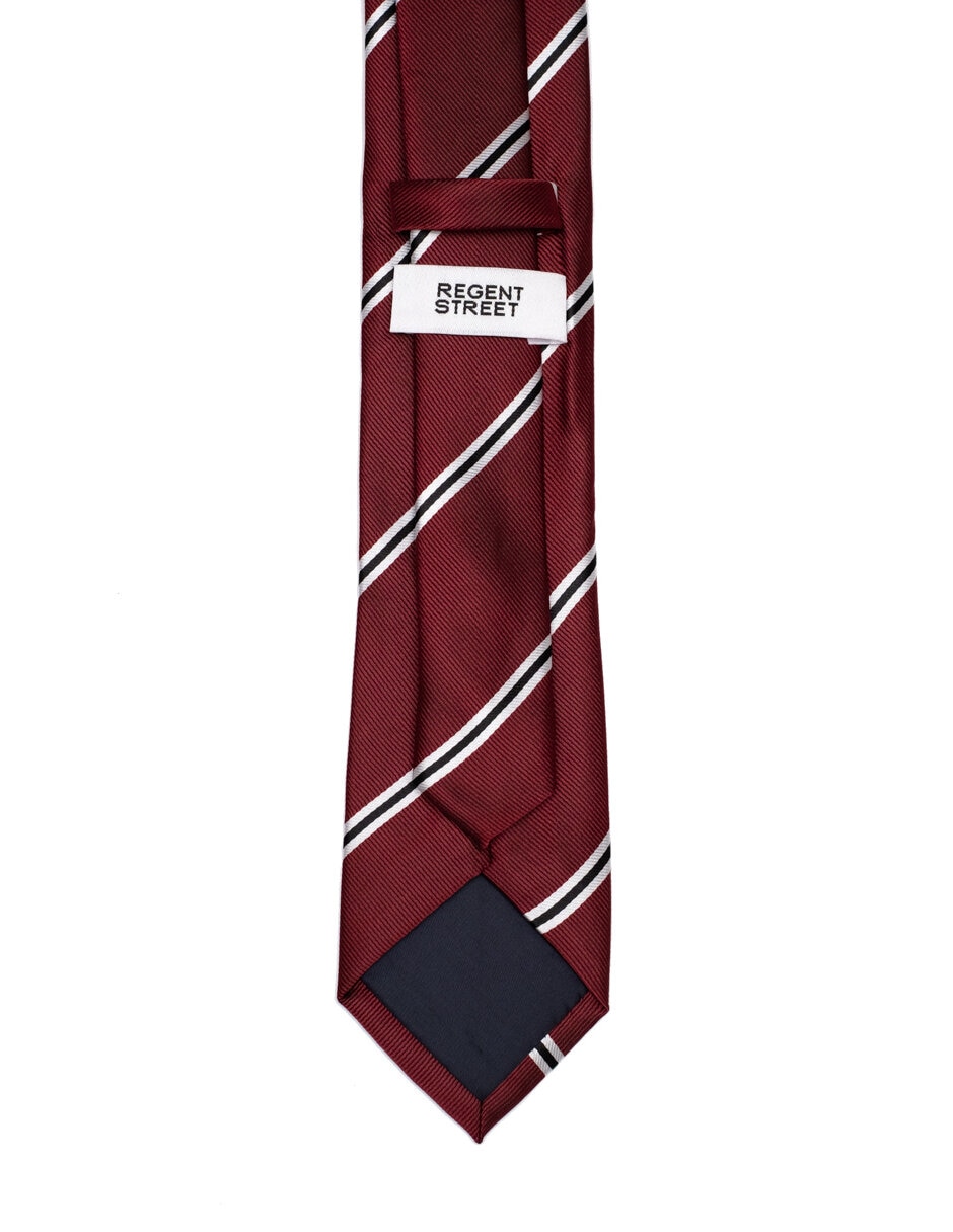 Corbata regular estampado a rayas para hombre