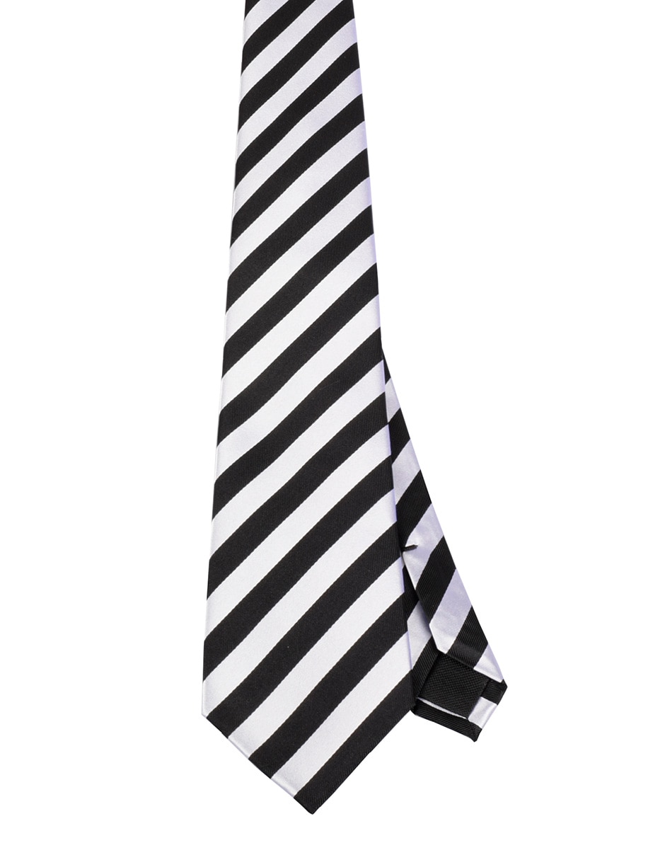 Corbata regular de seda estampado a rayas para hombre