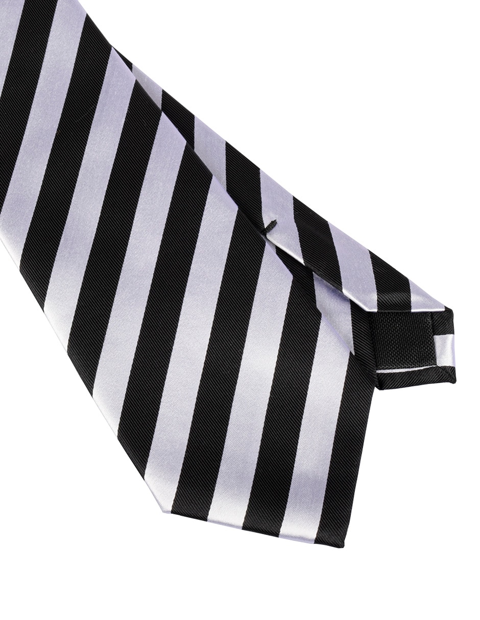 Corbata regular de seda estampado a rayas para hombre 2