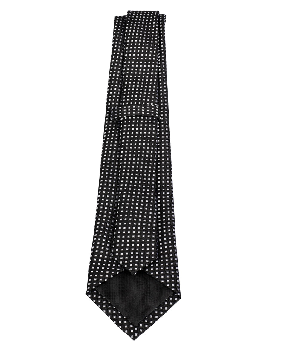 Corbata regular de seda estampado a cuadros para hombre 3