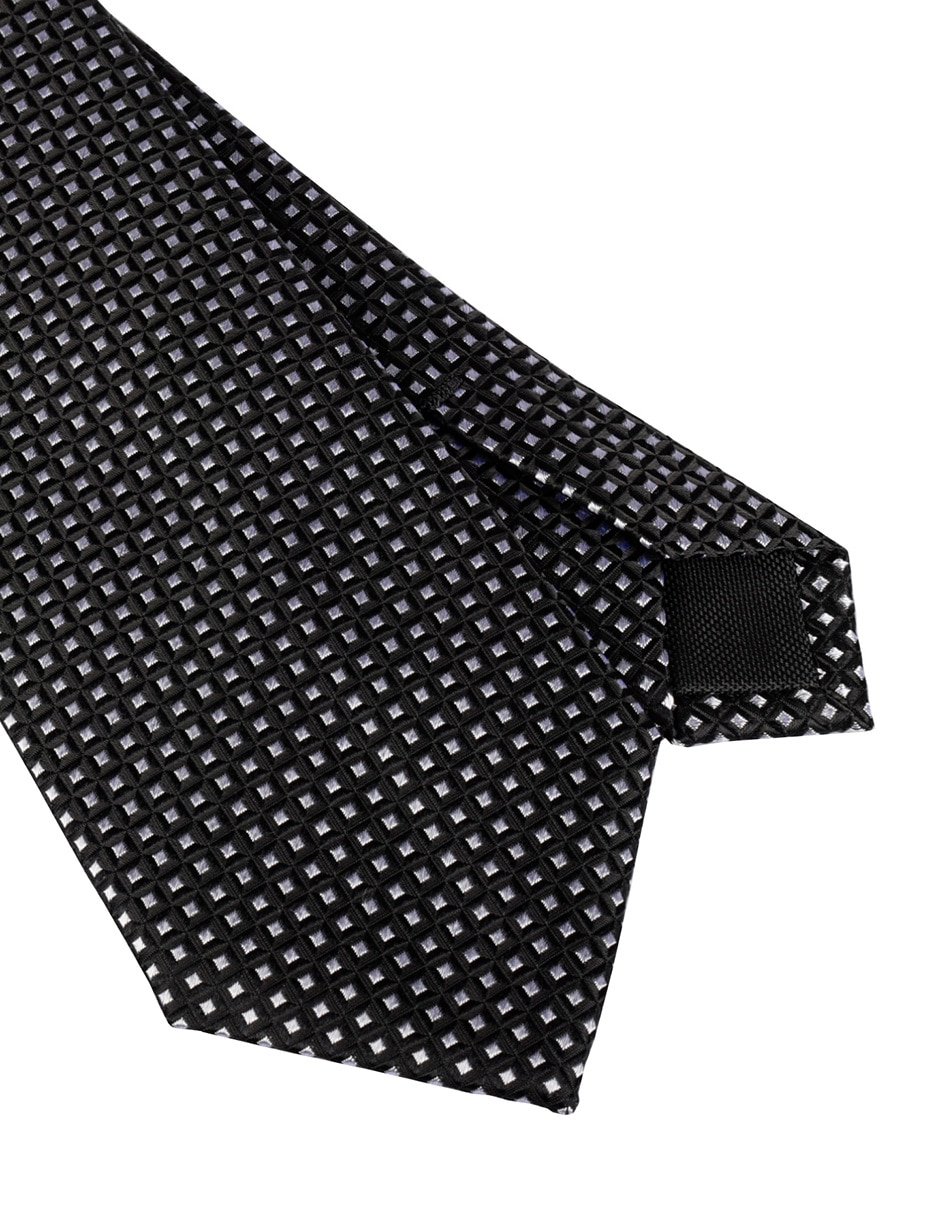 Corbata regular de seda estampado a cuadros para hombre 2