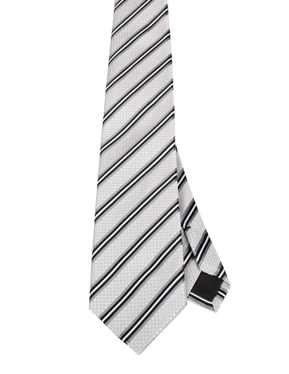 Corbata regular de seda estampado a rayas para hombre