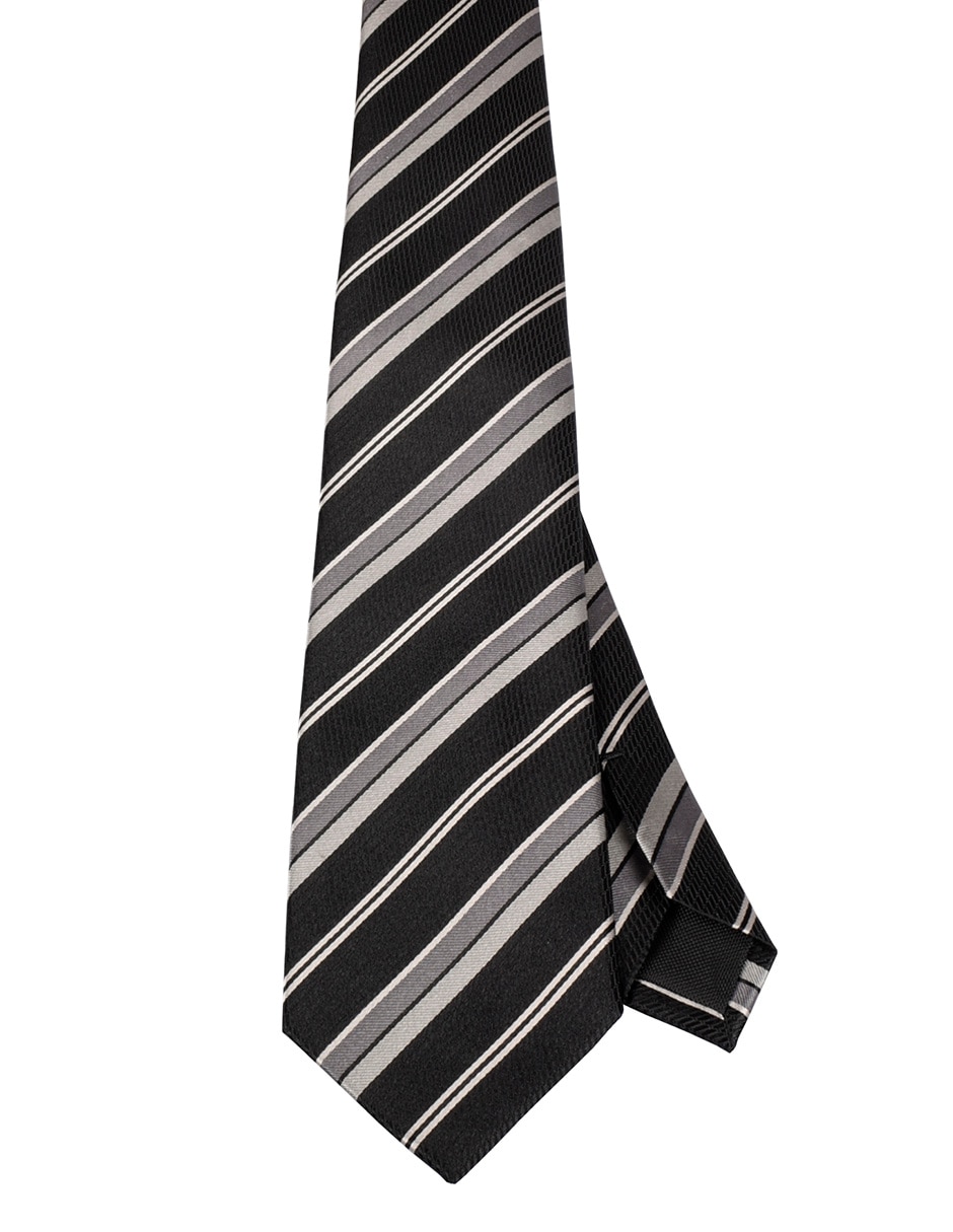 Corbata regular de seda estampado a rayas para hombre