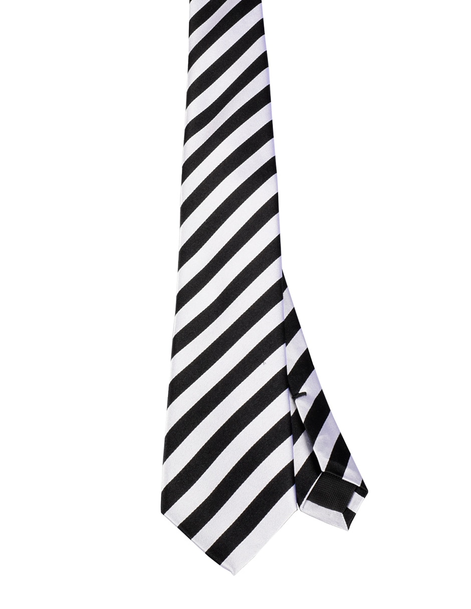 Corbata regular de seda estampado a rayas para hombre