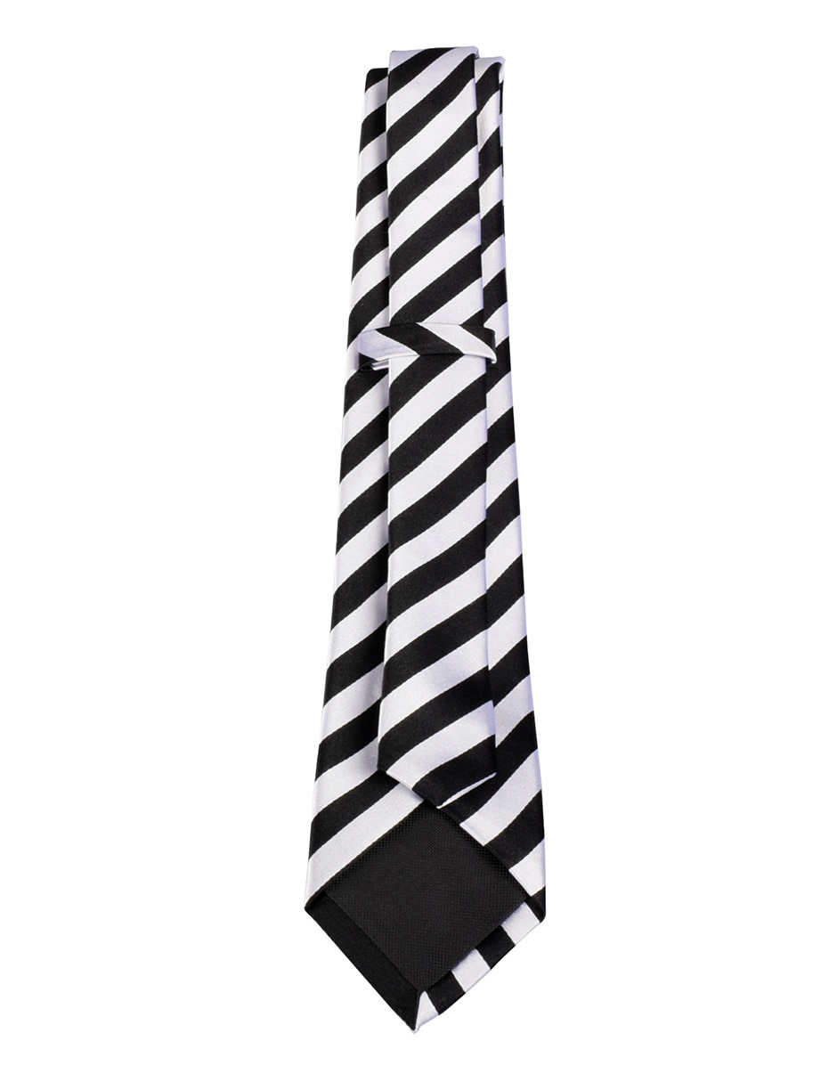 Corbata regular de seda estampado a rayas para hombre 3