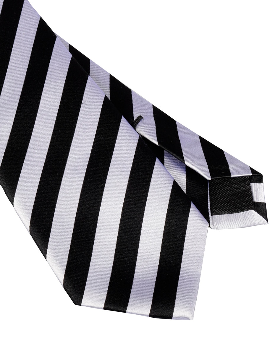 Corbata regular de seda estampado a rayas para hombre 2