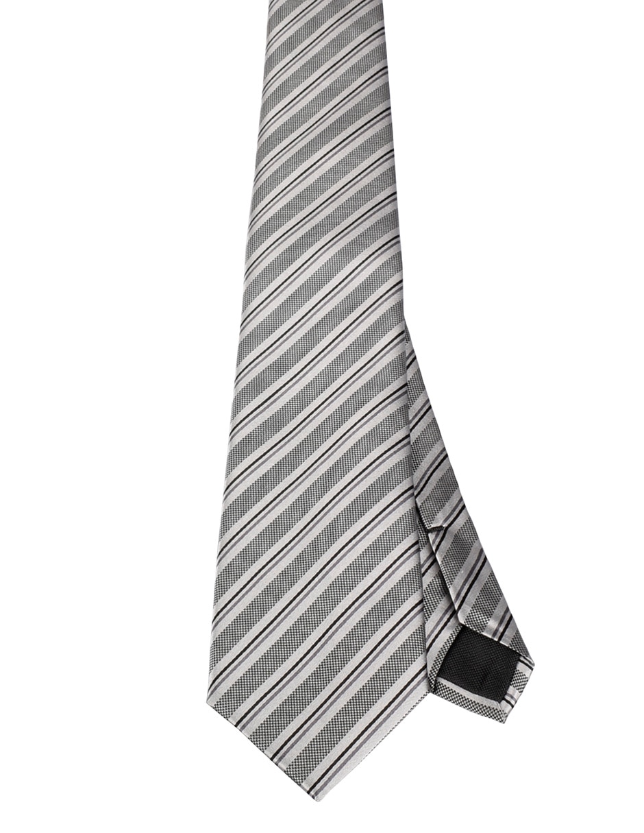 Corbata regular de seda estampado a rayas para hombre