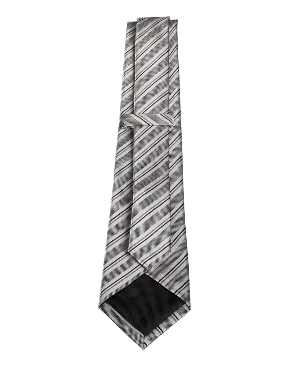 Corbata regular de seda estampado a rayas para hombre 3