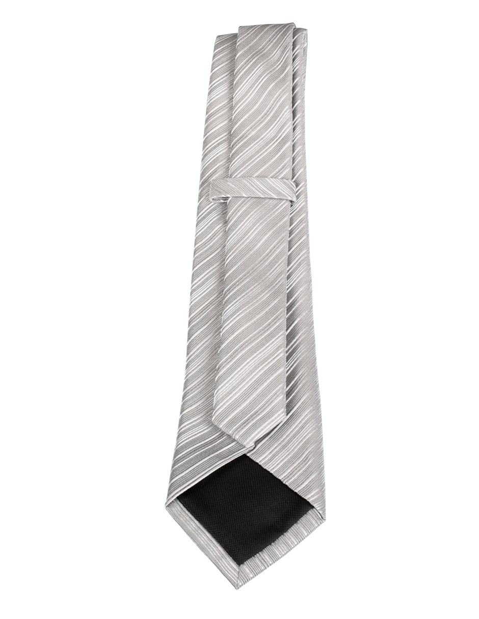 Corbata regular de seda estampado a rayas para hombre 3