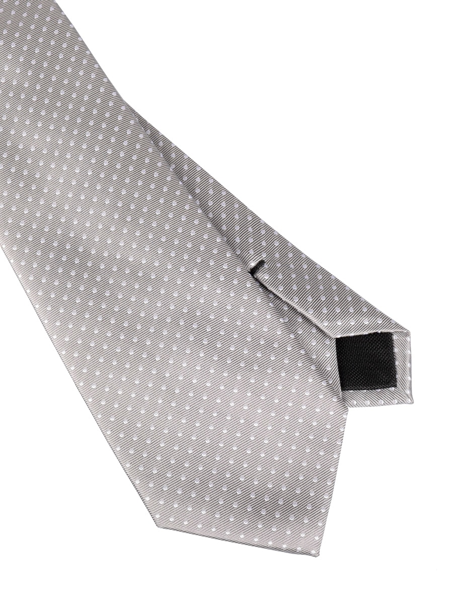 Corbata regular de seda estampado lunares para hombre 2