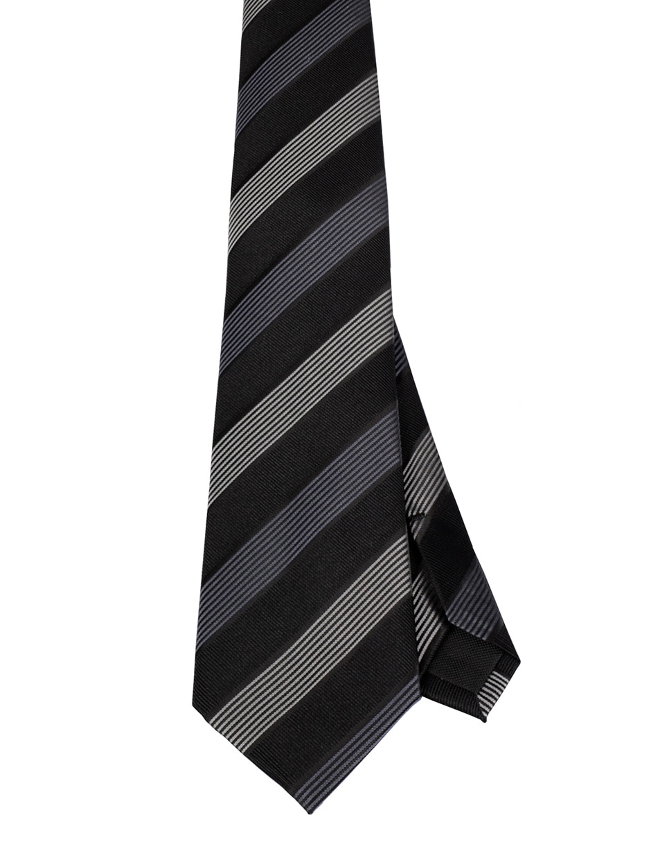 Corbata regular de seda estampado a rayas para hombre