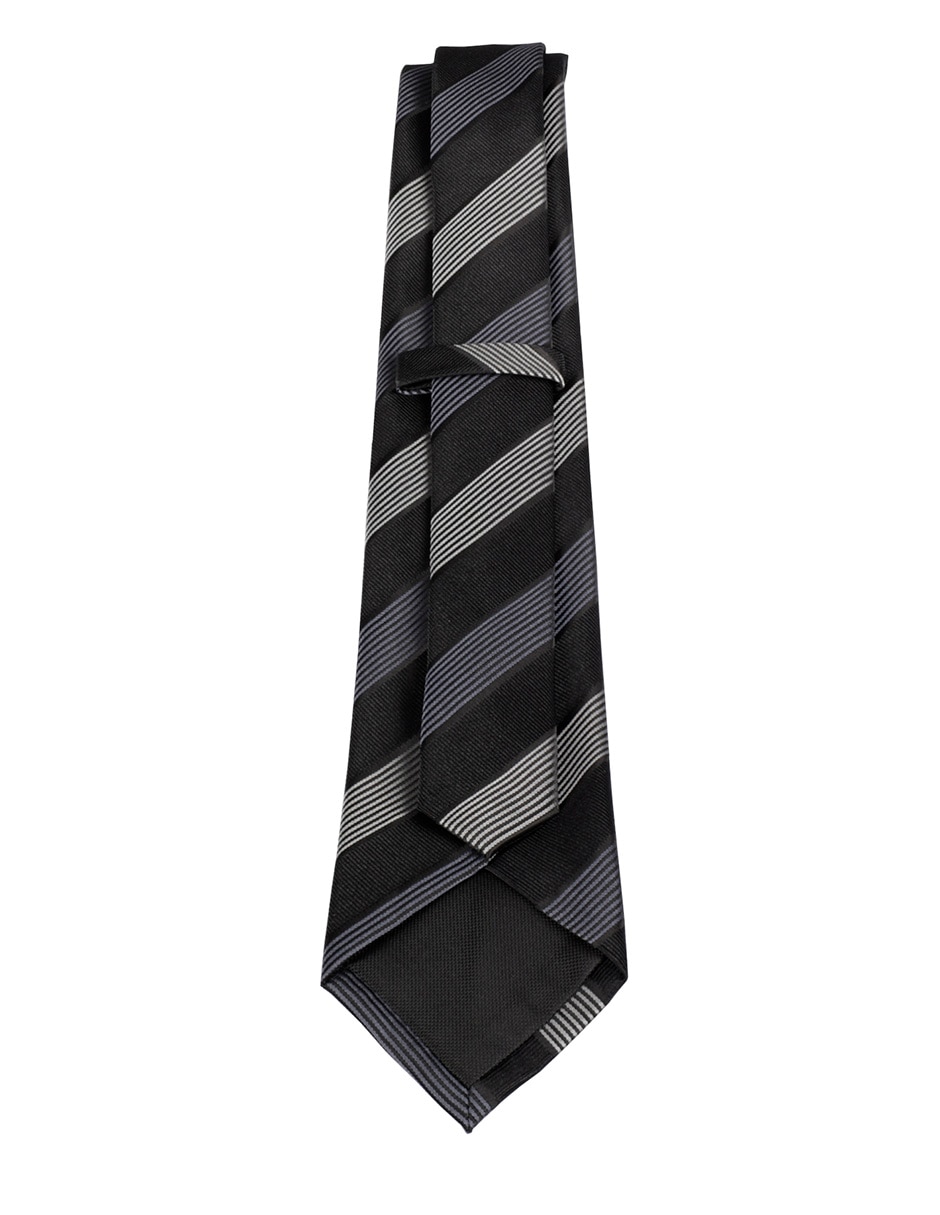 Corbata regular de seda estampado a rayas para hombre 3