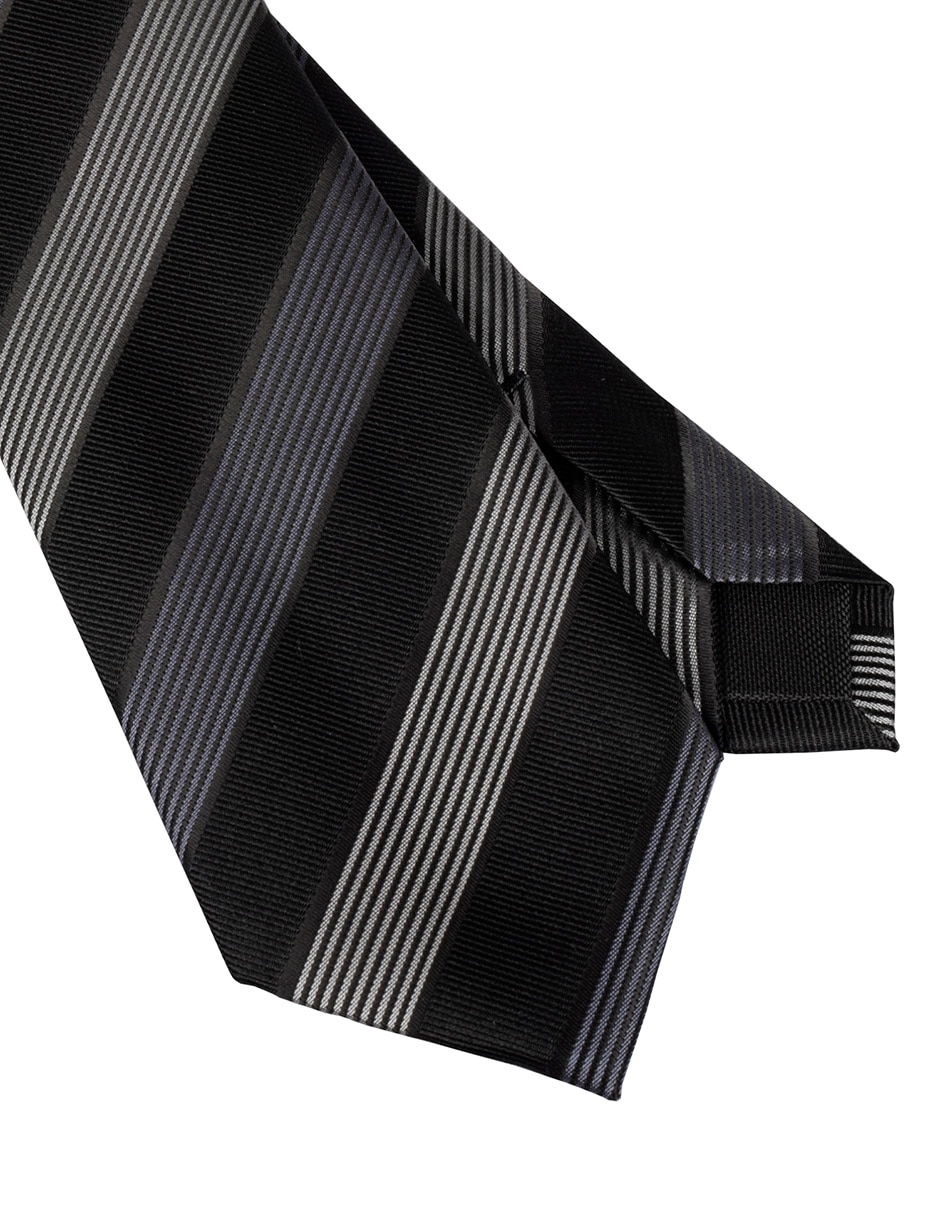 Corbata regular de seda estampado a rayas para hombre 2