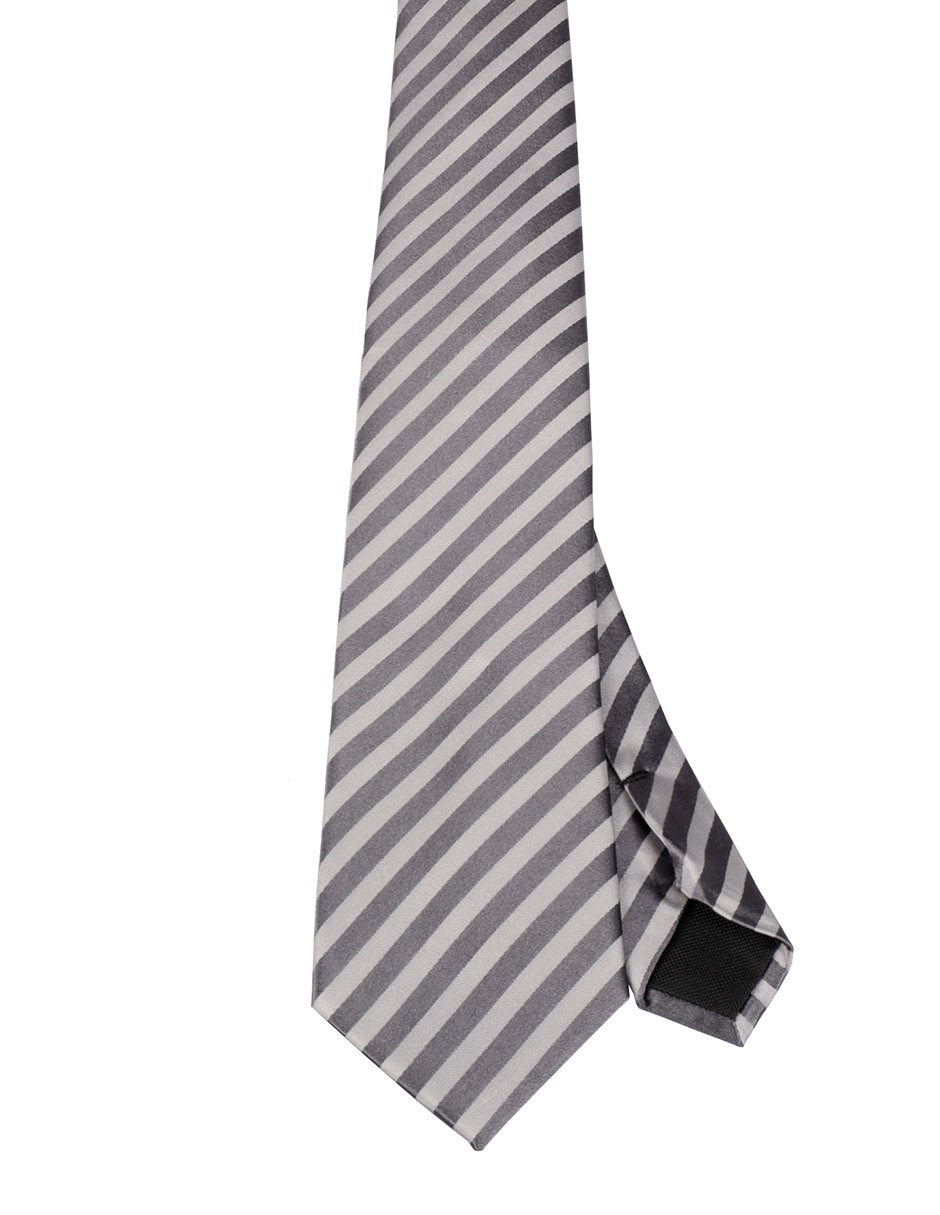 Corbata regular de seda estampado a rayas para hombre