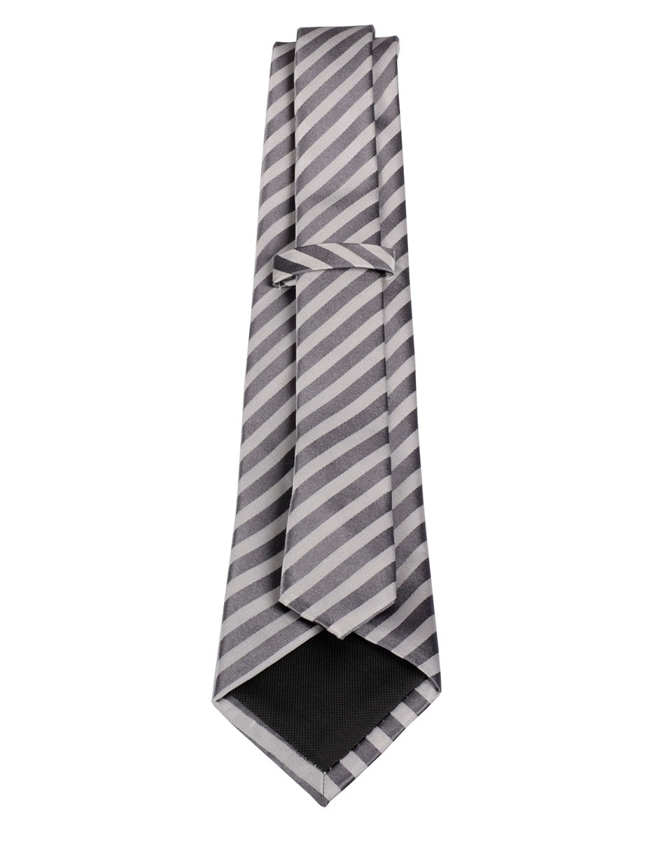 Corbata regular de seda estampado a rayas para hombre 3