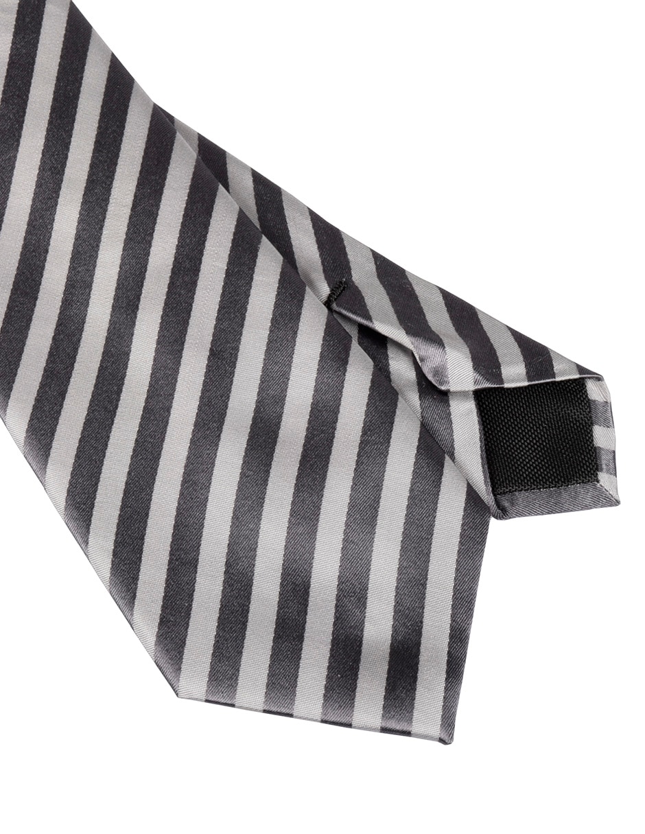 Corbata regular de seda estampado a rayas para hombre 2