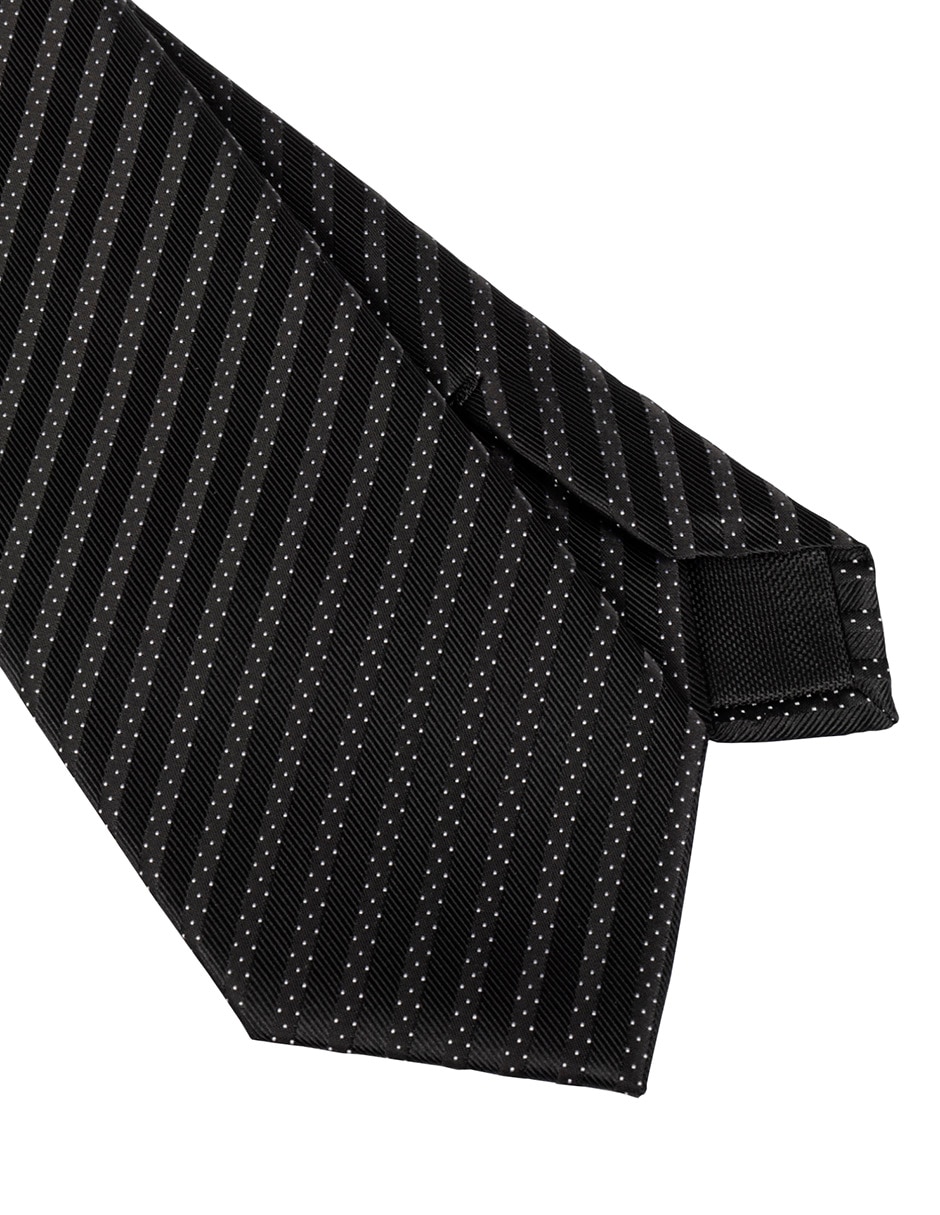 Corbata regular de seda estampado a rayas para hombre 2